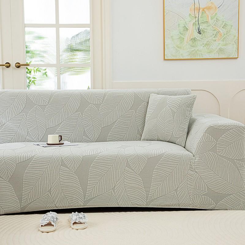 Leaf Pattern Elastic Sofa Cover, Multi-Color Options, Fits L-Shaped/standard Sofas, Wrinkle Resistant, Easy Installation, Washable, Pet Friendly