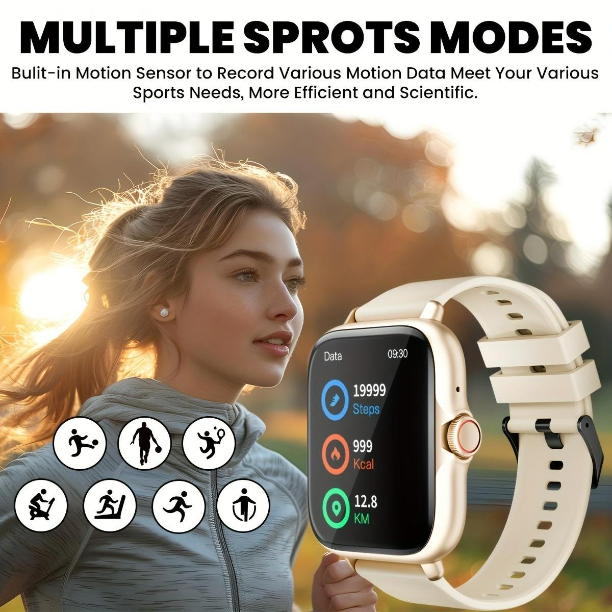 Smart Watch with Multiple Sport Modes and Customizable Faces, Elegant and Functional, Perfect Gift for Family Friends Couples