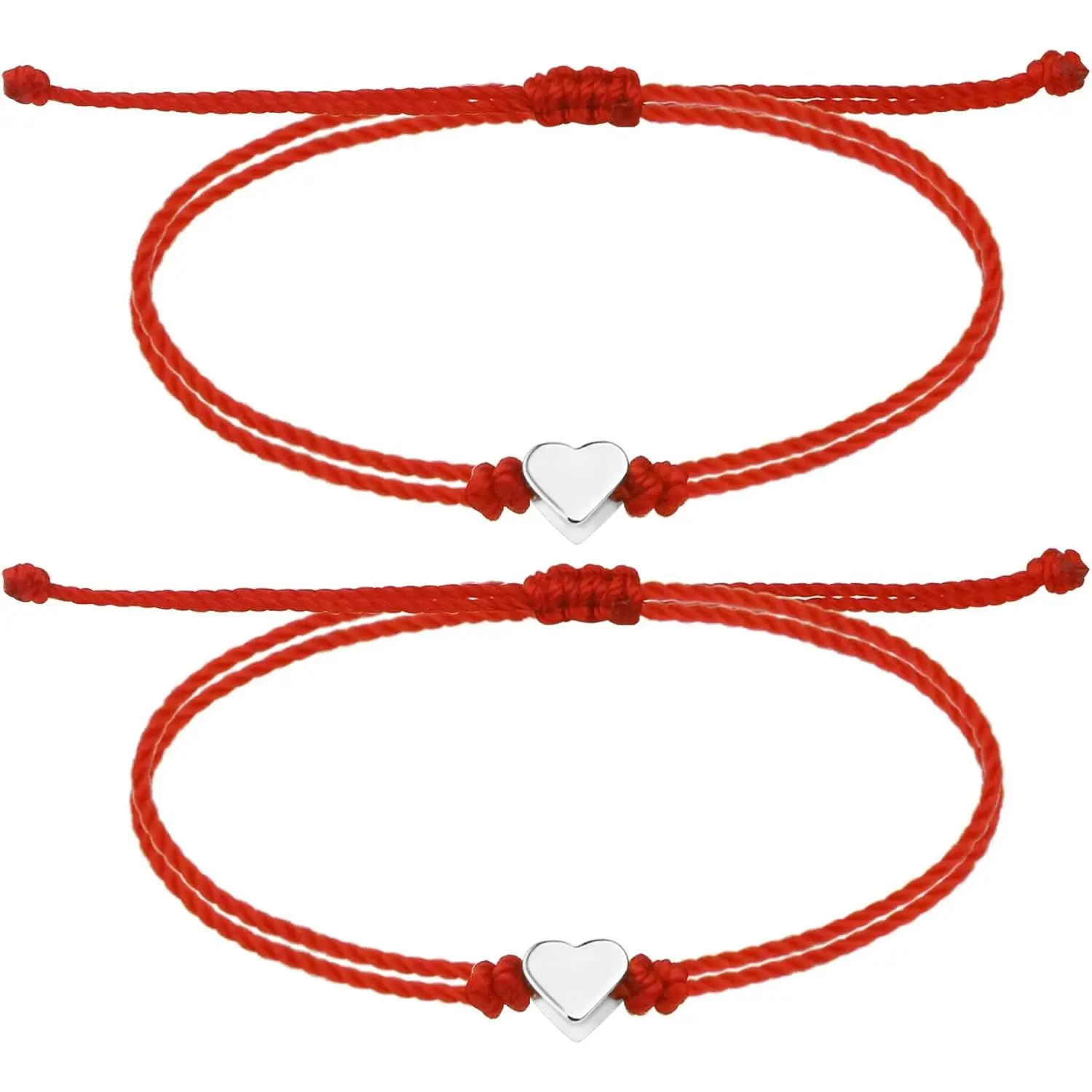 2 count Red String Bracelet, Matching Bracelets for Protection | Lucky Kabbalah Red Bracelet for Women, Families, Couples, , Adjustable Red Rope , Rakhi Bracelets