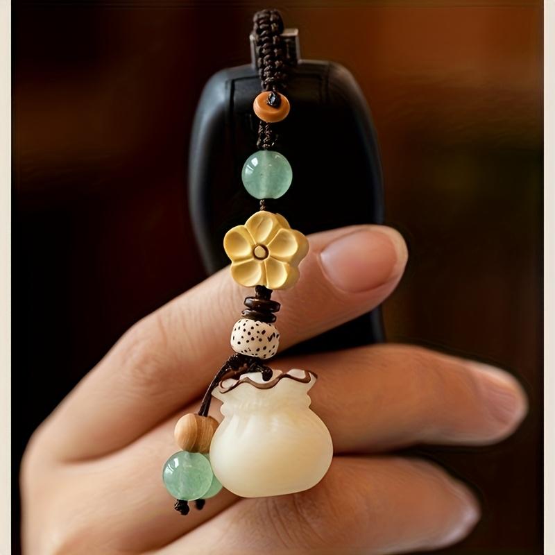 2pcs/Blessed Money Bag Phone Chain Pendant Lanyard Handmade Buddha Engraved Lucky Gift Wealth Bag