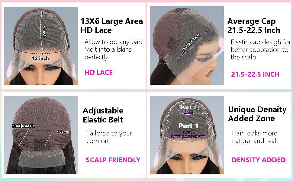 Deep Wave Lace Front Wigs Human Hair 200 Density 13x6 HD Lace Frontal Wigs Human Hair Pre Plucked Deep Curly Glueless Wigs Human Hair for Women Natural Black