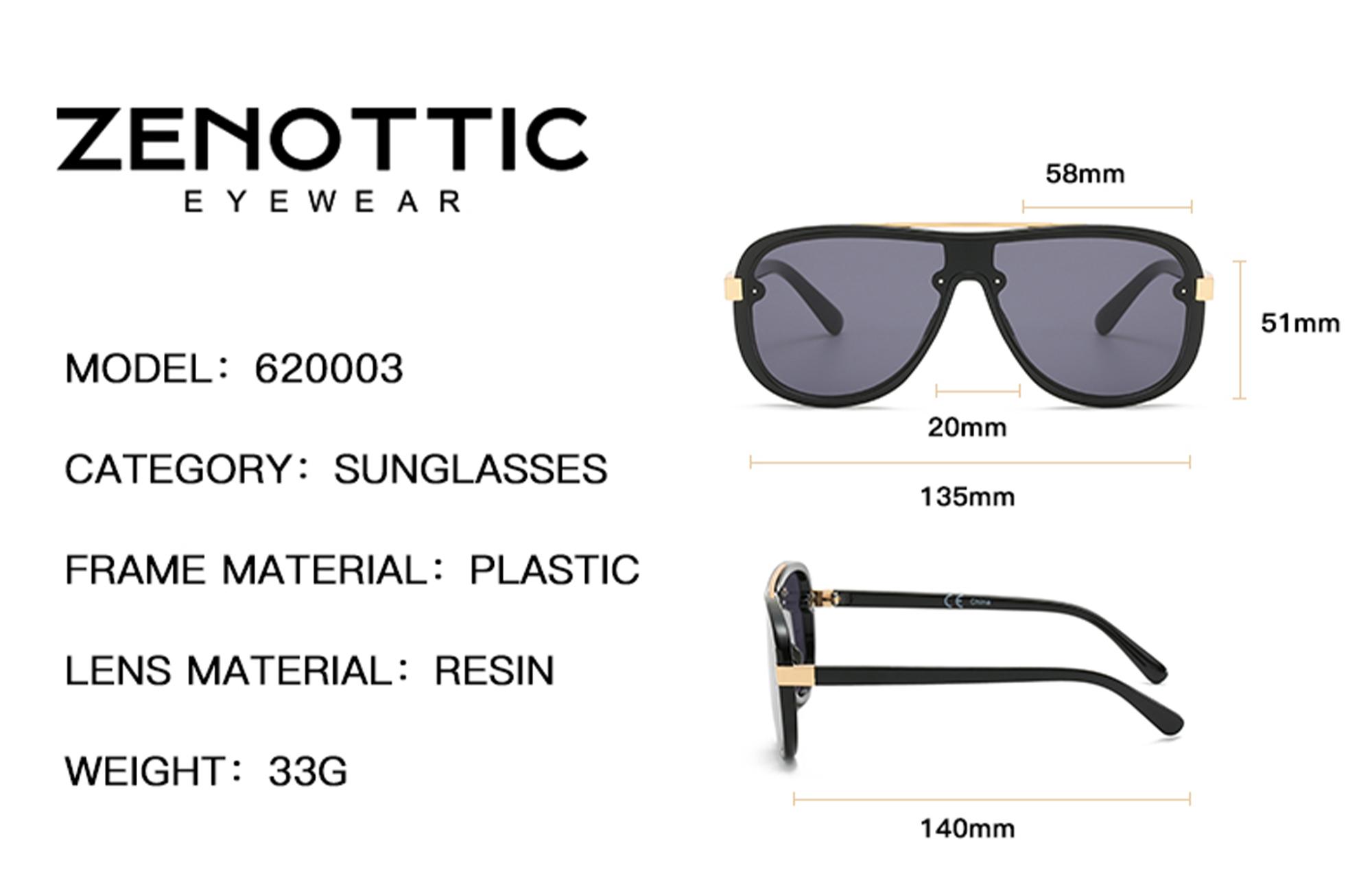 ZENOTTIC Unisex Oversized Sunglasses One-piece Integrated lens UV400 Shades Fashion Outdoor Sun Glasses for Daily Use Trendy Beach Eyewear