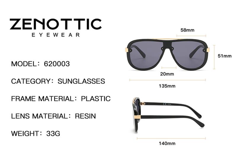 ZENOTTIC Unisex Oversized Sunglasses One-piece Integrated lens UV400 Shades Fashion Outdoor Sun Glasses for Daily Use Trendy Beach Eyewear