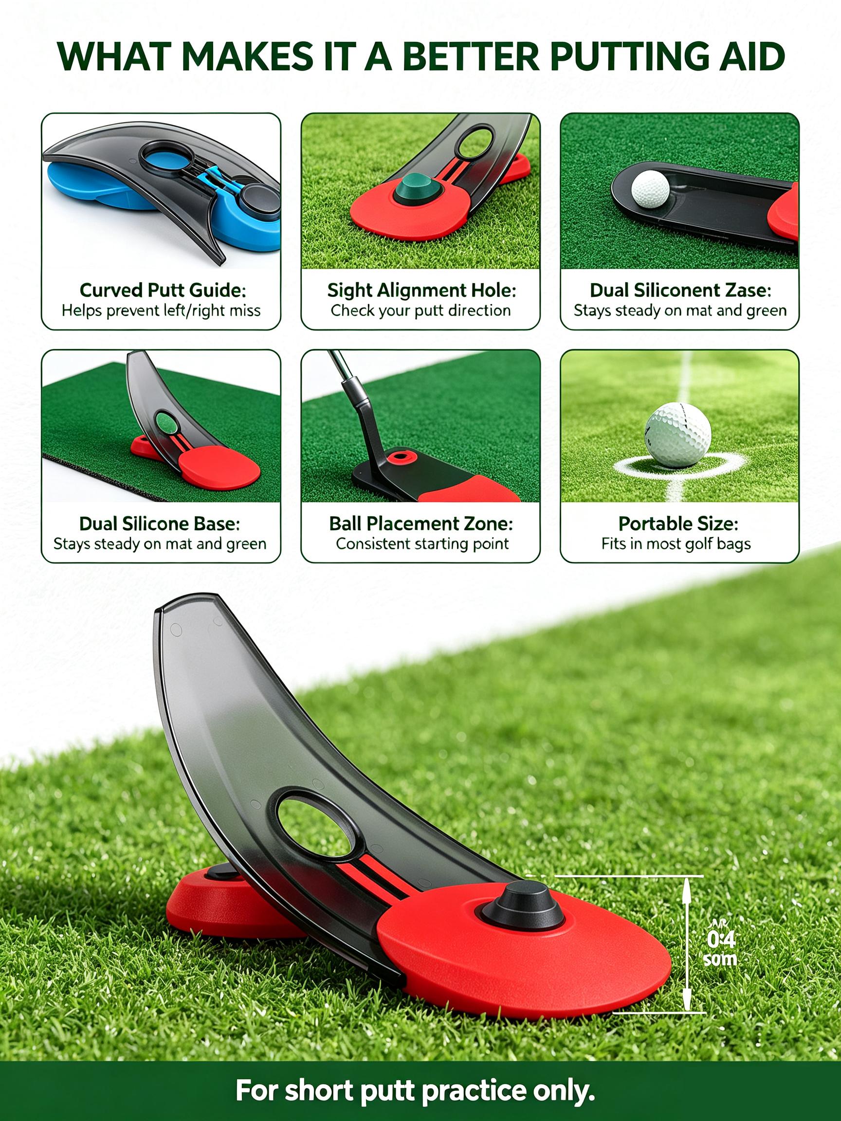 Golf Compact Foldable Putting Trainer - ABS+TPR Training Aid, Portable Size for Indoor & Outdoor Swing Practice, Training Aid Only Golf Compact Foldable Putting Trainer - ABS+TPR Training Aid, Portable Size for Indoor & Outdoor Swing Practice, Training Aid Only