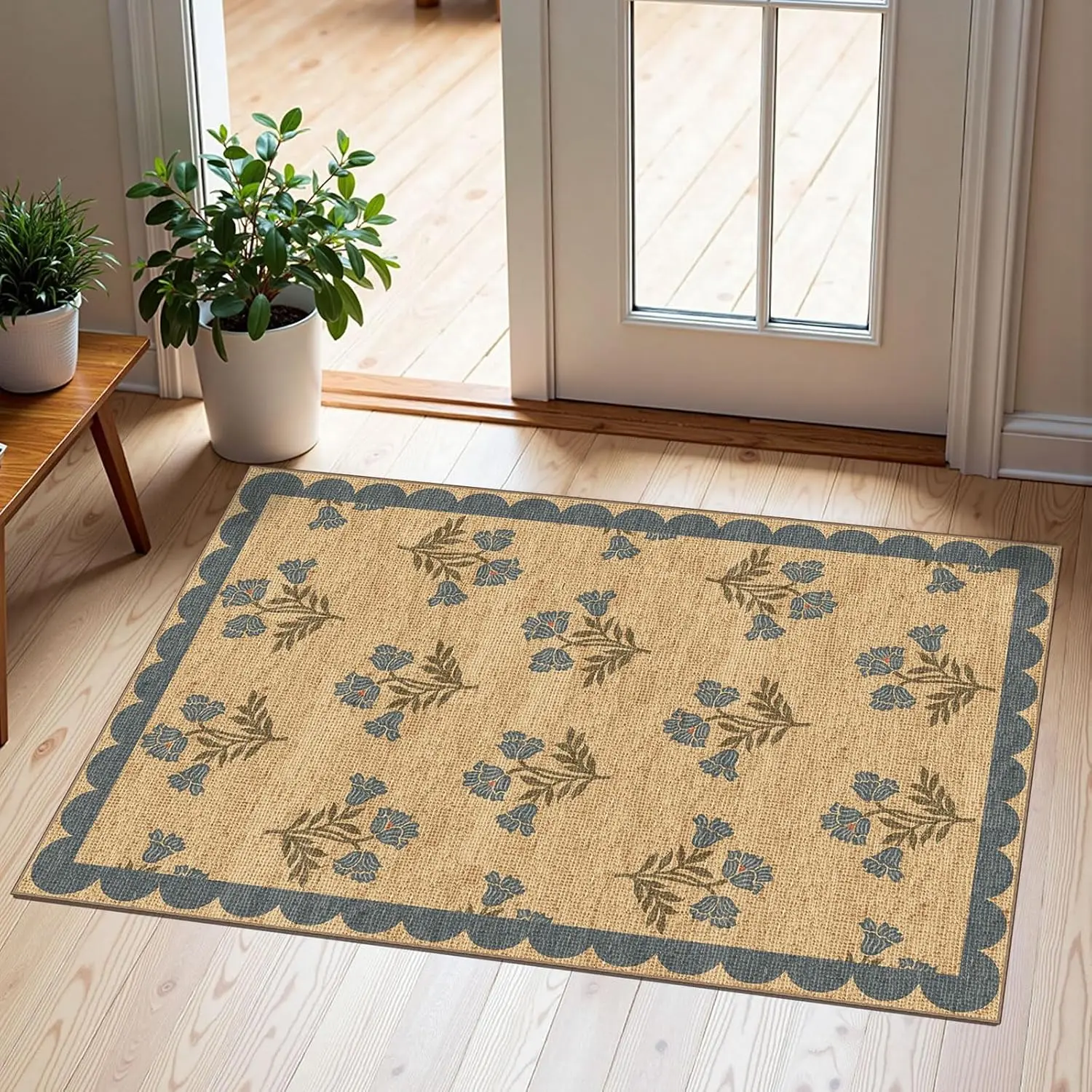 Flower - Wheat/Muted Blue/Sage