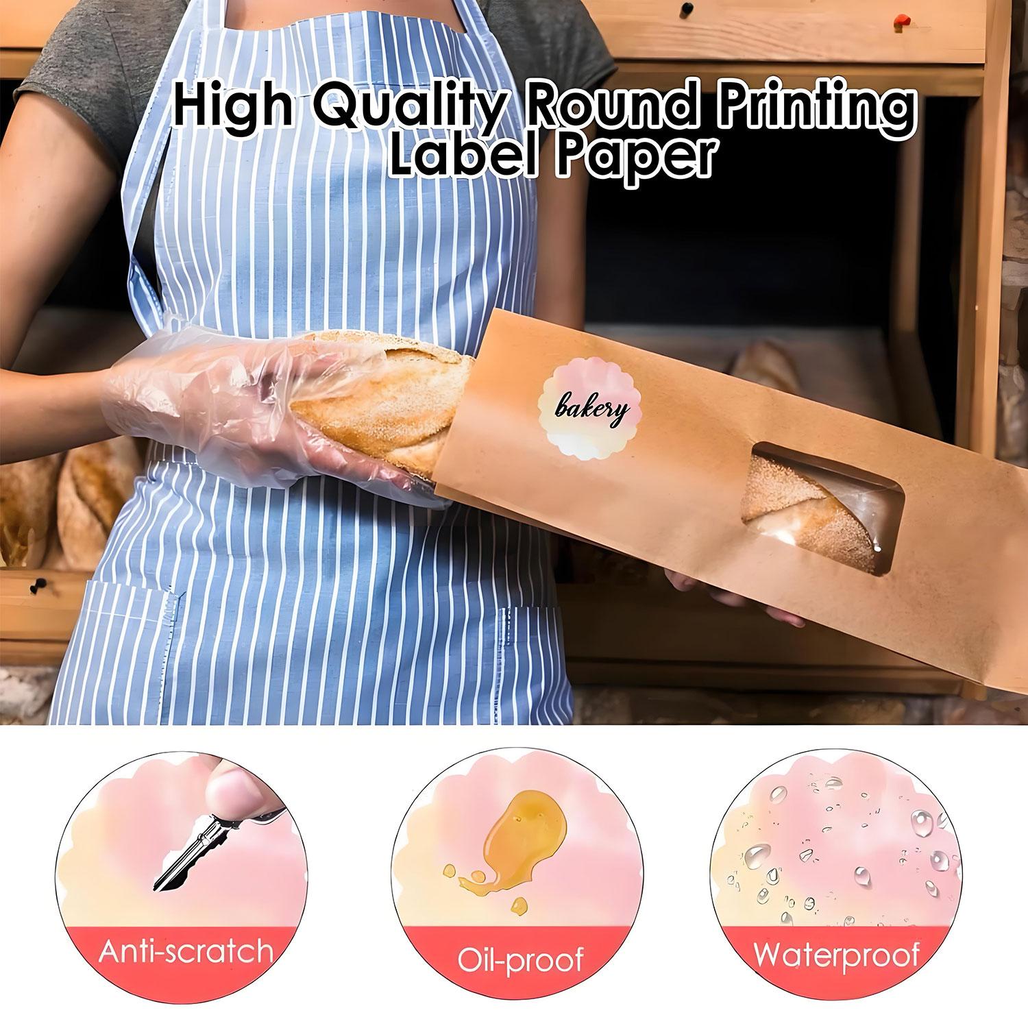 Portable Bluetooth-compatible with 4 Rolls Paper, Waterproof Labels, Multifunctional APP, Inkless, Ideal for Home Office Kitchen, Wireless Sticker Printer