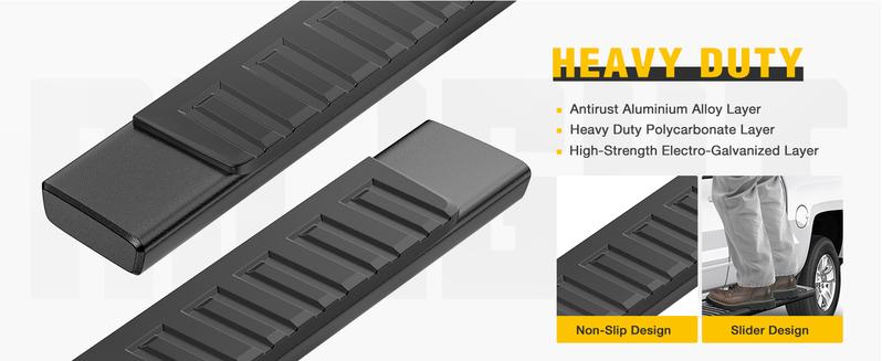 Nilight Running Boards for 2007-2018 Chevy Silverado/GMC Sierra 1500 Crew Cab 2007-2019 Chevy Silverado/GMC Sierra 2500HD 3500HD 6 Inch Slip-Proof Aluminum Side Step Nerf Bars Car Truck Autos Parts Crash Guard Automotive dealsforyoudays