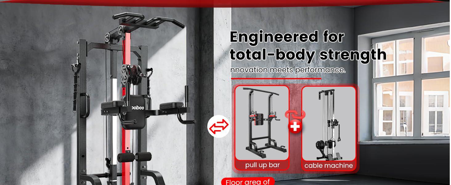 Pooboo Pull Up Bar Power Tower Dip Station,Cable Machine-Integrated 450LBS Multi-Function Adjustable Height Fitness Strength Training Equipment for Home Gym Strength Training Equipment Pooboo Pull Up Bar Power Tower Dip Station,Cable Machine-Integrated 450LBS Multi-Function Adjustable Height Fitness Strength Training Equipment for Home Gym Strength Training Equipment