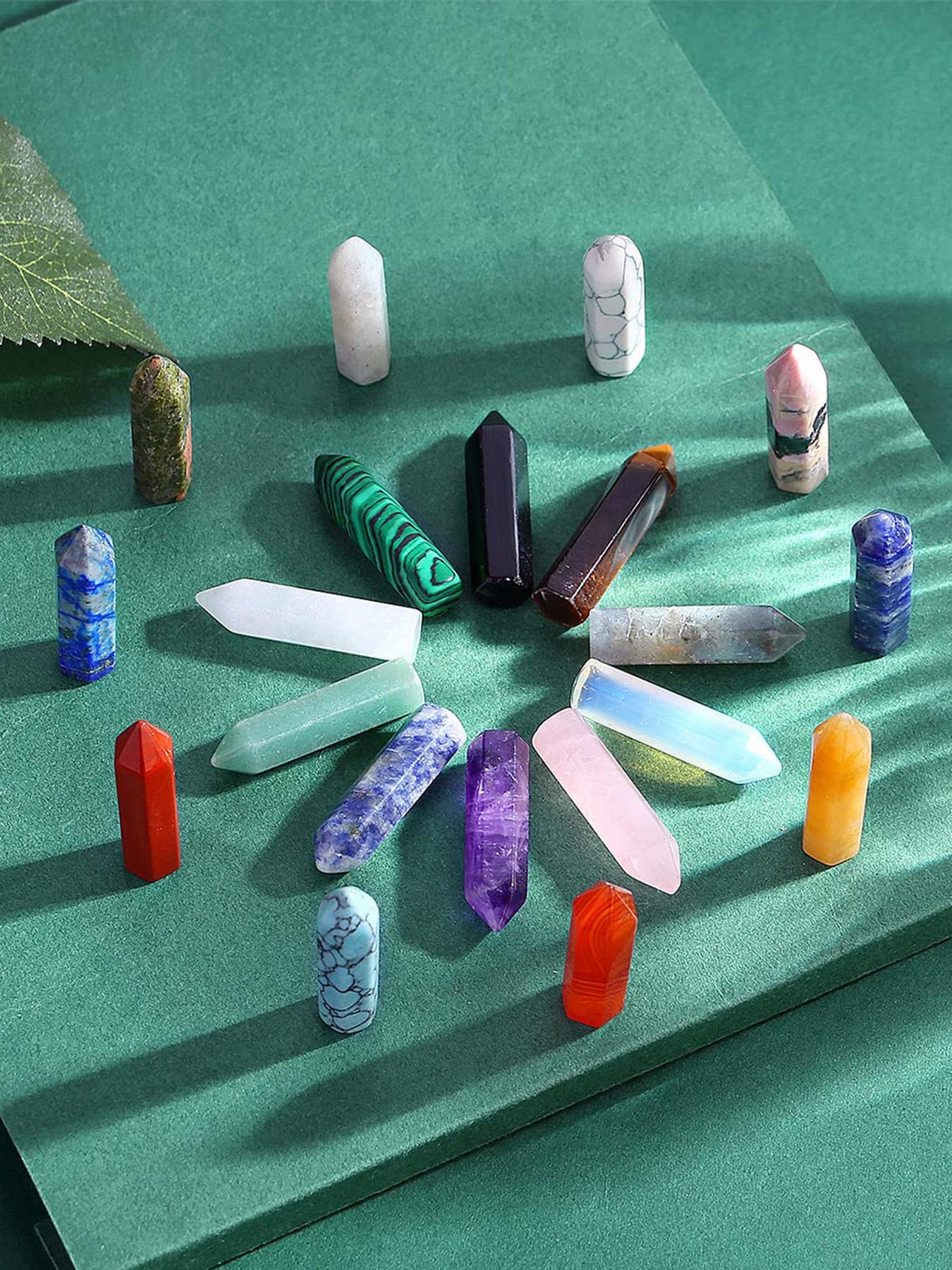 10 PCS Healing Crystals Stones Sets Randomly Wands Bulk Natural Pocket Amethyst Crystal Rose Quartz Assorted Pointed Reiki Gemstones Polished Energy Meditation Chakra Christmas Gift Stocking Stuffers