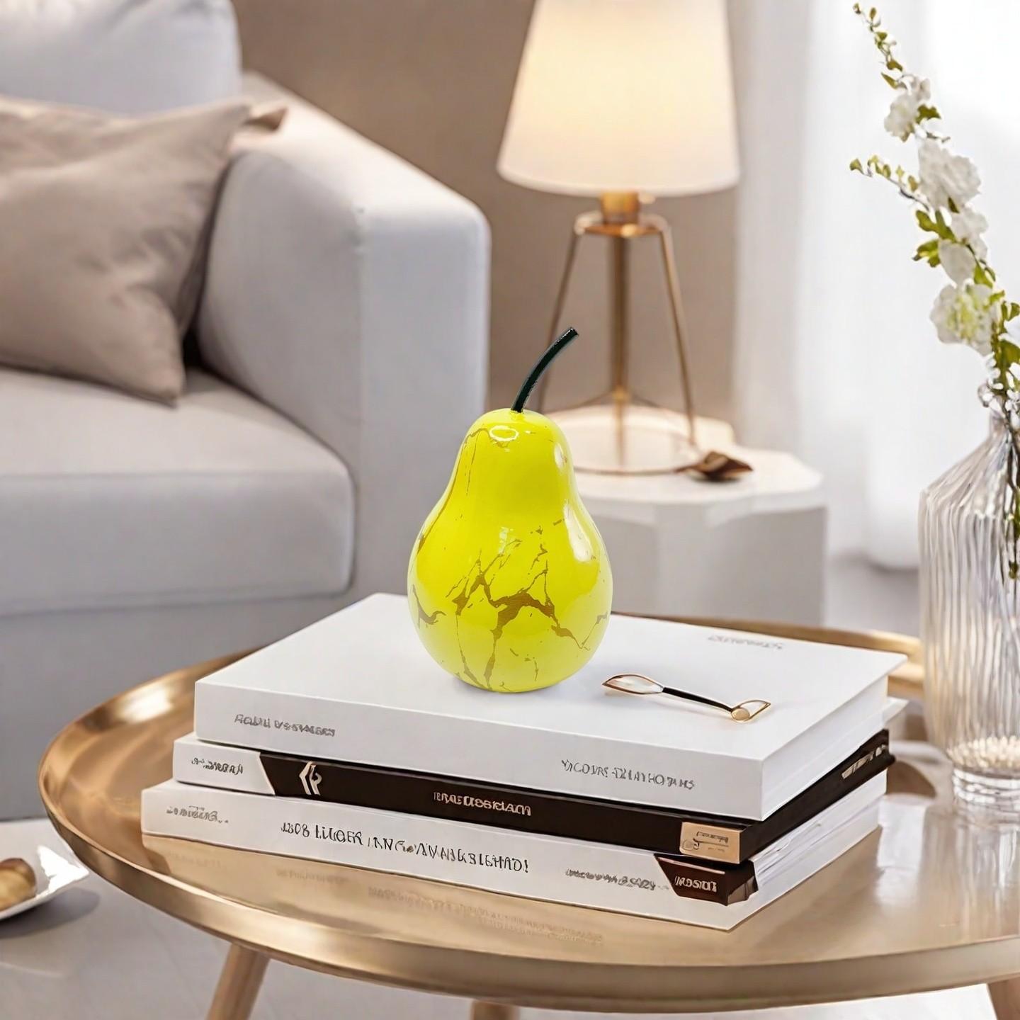 Realistic Pear Statue Ornament, Lightweight Resin Fruit Decor, Home Decoration Gift, Elegant Fruits Display Piece