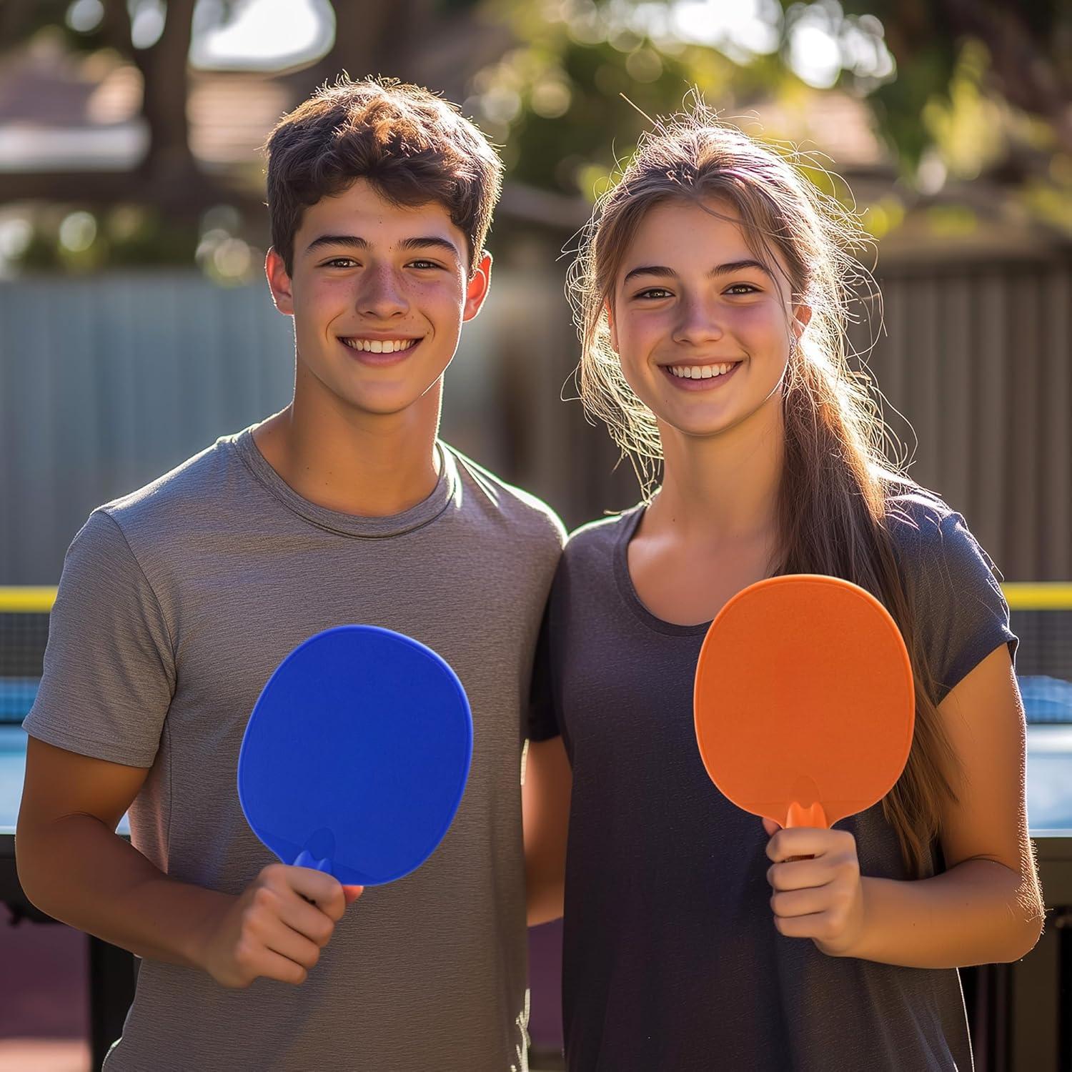 Unbreakable Table Tennis Paddles - Waterproof & Weather Resistant Table Tennis Rackets for Indoor & Outdoor Use – Textured Easy Grip Handle – Multiple Color Options