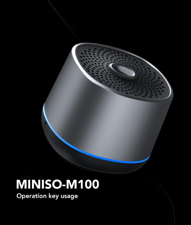 MINISO Portable 5W Wireless Bluetooth Speaker ,Mini Pocket Sound 8 Hours Music Time Speaker , 2 in 1 Stereo Sound Speaker Audio Smartphone