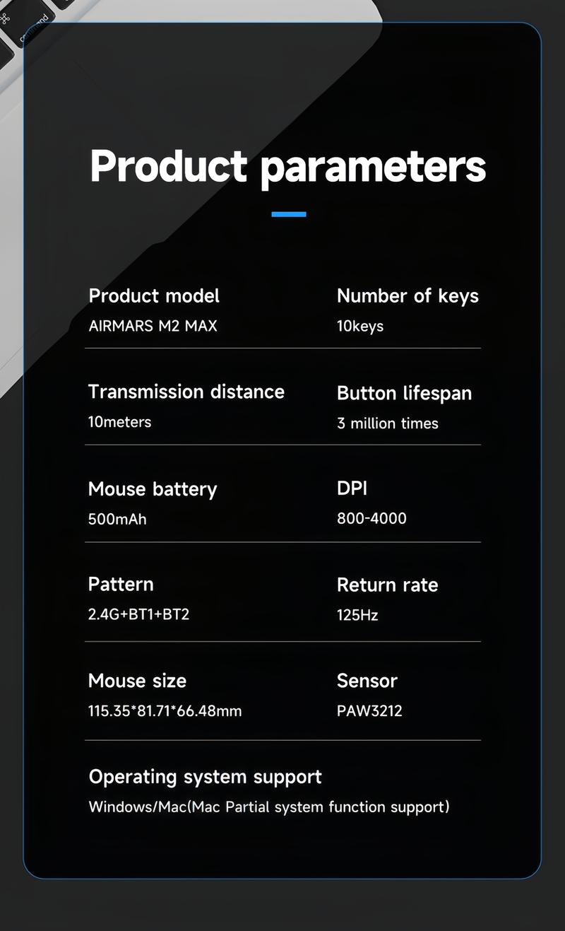 Monster-M2 MAX Version Bluetooth Wireless Mouse Ergonomic Vertical Vertical Mouse 2.4G Bluetooth Long Battery Life Laptop Desktop Computer Knob Function