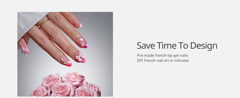 BTArtboxnails XCOATTIPS French Tips - 150pcs Pink Press On Nails Almond or Square,Pink Short Fake Nails, Soak Off Soft Gel Acrylic Nail Extensions