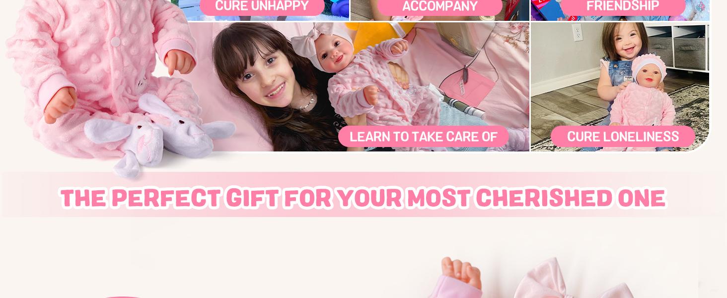 BABESIDE Reborn Baby Dolls - 17/20 Inch Cute Soft Vinyl Realistic Baby Doll Girl Poseable Smiling Real Life Rebornbabydoll with Complete Accessories for 3+ Years Old Gifts