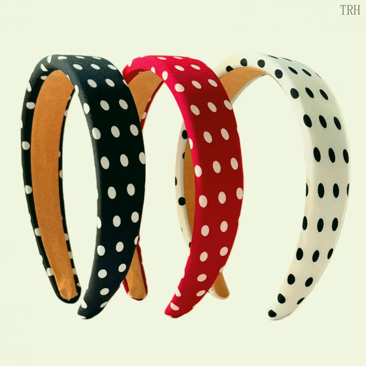 Women's French Polka Dot Padded Foam Headband - Volume-Boost Sponge Hair Hoop, Anti-Flyaway Chic Accessories for Daily Casual, Soft Romantic Outfits