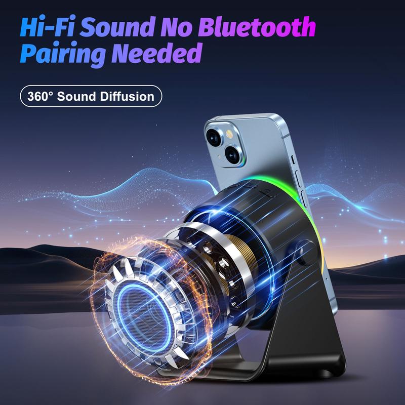 【Valentine's Day gift】Lentorgi 5-in-1 Wireless Induction Bluetooth Audio Speaker, Phone Stand Ambient Light, Surround Sound 360° Rotation Rechargeable Hands-Free Calls For Bedroom, Office, Kitchen, Camping, Yoga, Cooking Gifts for Men, Women, Elderly 【Valentine's Day gift】Lentorgi 5-in-1 Wireless Induction Bluetooth Audio Speaker, Phone Stand Ambient Light, Surround Sound 360° Rotation Rechargeable Hands-Free Calls For Bedroom, Office, Kitchen, Camping, Yoga, Cooking Gifts for Men, Women, Elderly