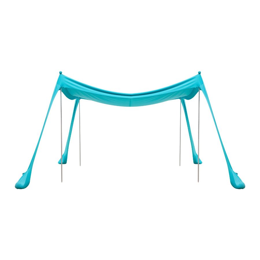 VEVOR Beach Tent Sun Shelter, UPF50+ Sun Protection, 6.6 ft Tall, 10x 10 ft, Easy Pop Up Beach Canopy with Sandbags, Stability Poles, Sand Shovels, Portable Shade for Family Outings, Camping, Fishing