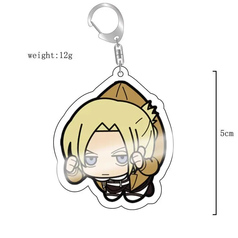 Attack On Titan Eren Yeager Mikasa Ackerman Armin Arlert Accessories Acrylic Figure Display Keychain Key Ring Friends Girl Gift