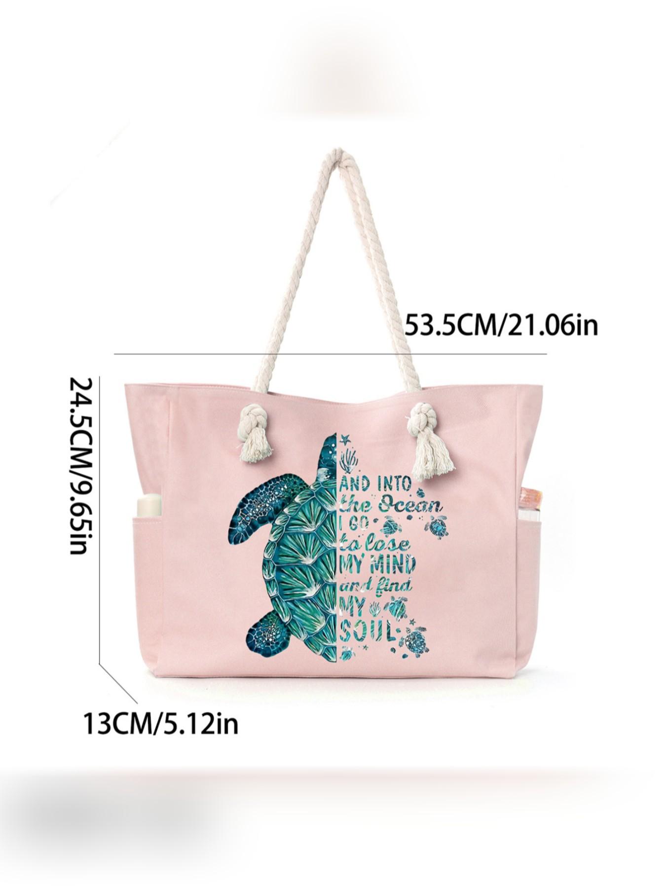 Large Capacity Turtle Beach Bag for Women, Casual Crossbody Backpack, Simple and Versatile Canvas Storage Bag, Ideal for Daily Use and Travel