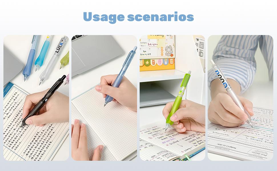 EpenGo Smooth Writing Gel Pens - 5-Pack + 6 Refills Whale Shape Retractable Click Design, 0.5mm/0.7mm Fine Point Black Ink, Ergonomic Soft Grip, Office Stationery, Desk Accessories, Back to School Haul Supplies, School Supplies College for Students
