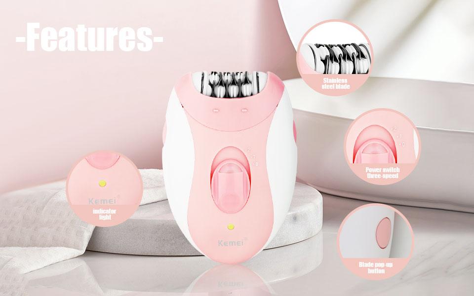 Electric Hair Removal Device for Gentle Epilation, Skin Care Tool for Legs and Hands, Smooth Skin Solution, Km-189b Model