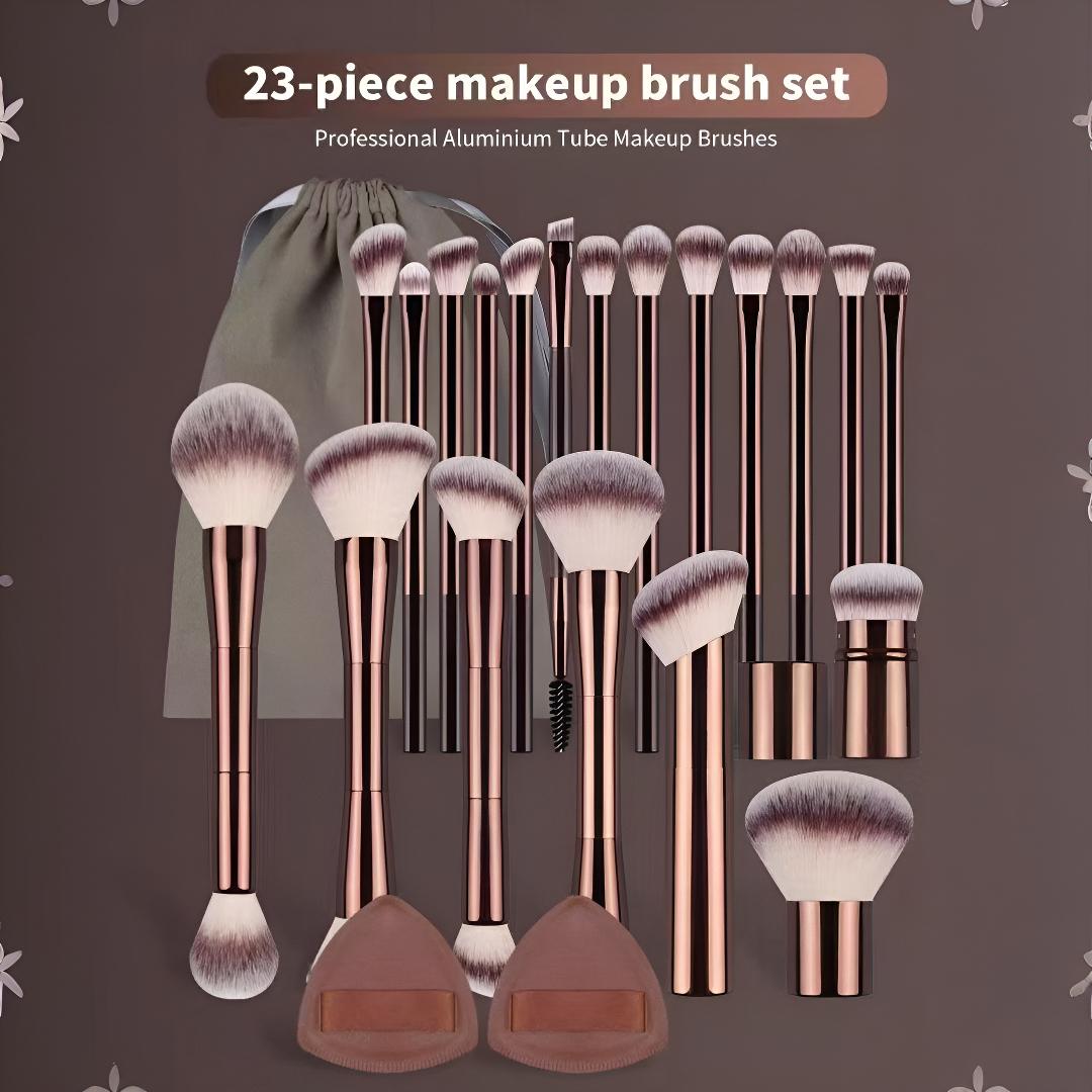 20-Piece Aluminum Makeup Brush Set with Foundation Brush, Powder Brush, Blush Brush, Eyeshadow Brush, Concealer Brush, Highlighter Brush, Makeup Brushes Set, Cosmetic Brushes