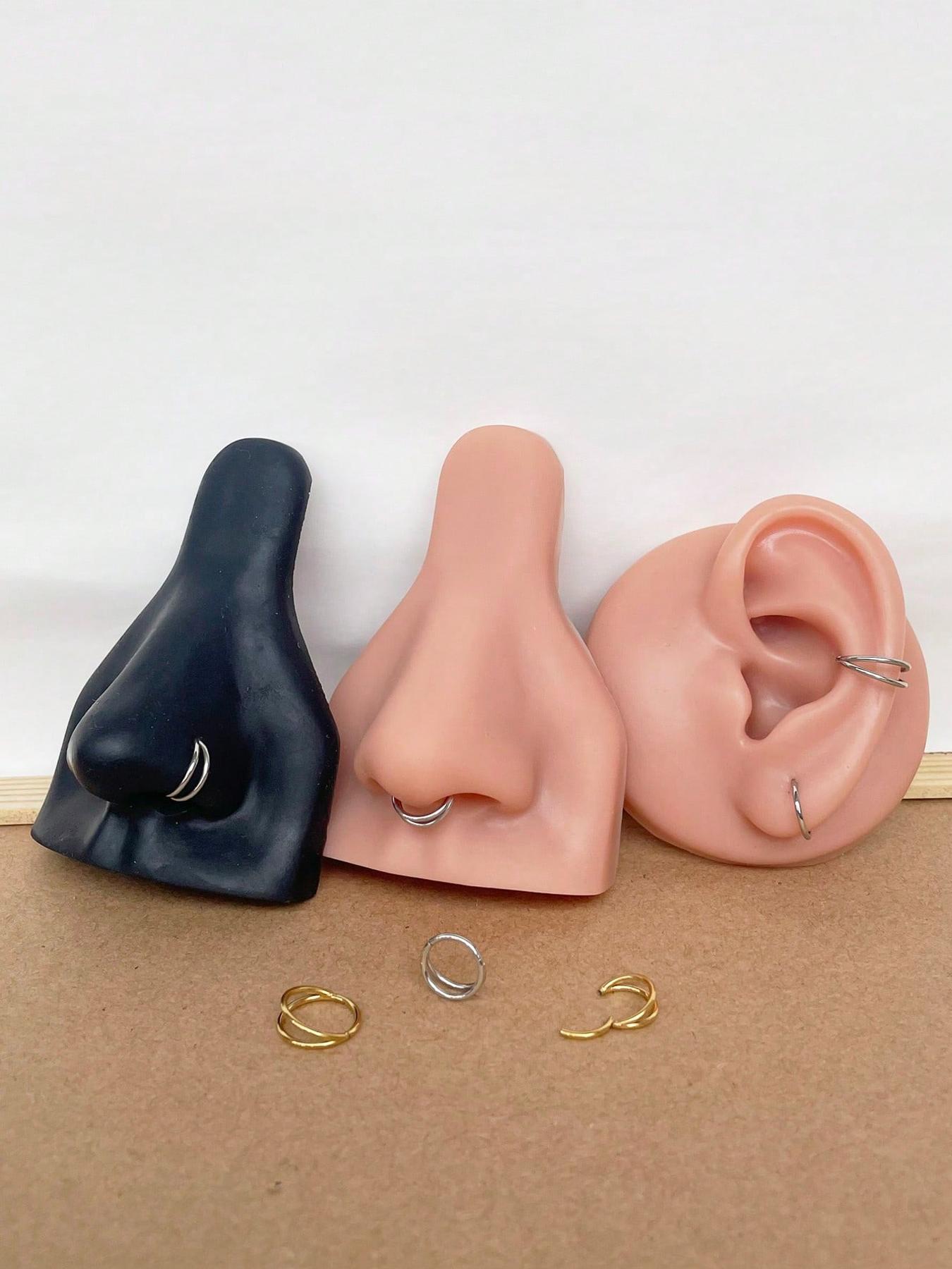Stainless Steel Nose Ring, Lip and Ear Piercing Jewelry, Body Jewelry, Unisex Fashion Accessories, Available in Sizes 18g 20g 16g, 6mm 8mm 10mm