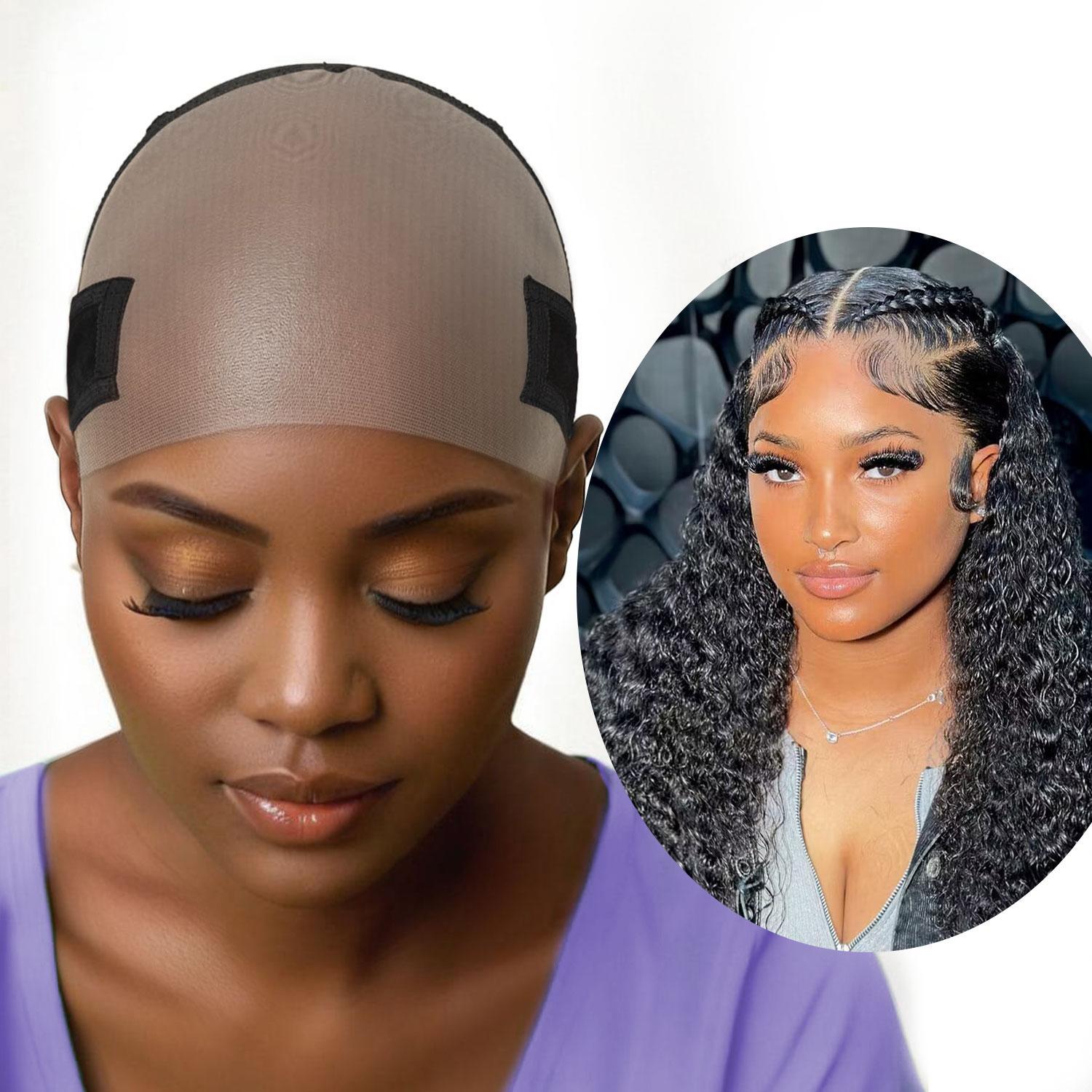 Lace Grip Wig Cap for Women, Transparent Non-Slip Wig Gripper Cap with Adjustable Grip Headband for Keeping Wigs in Place