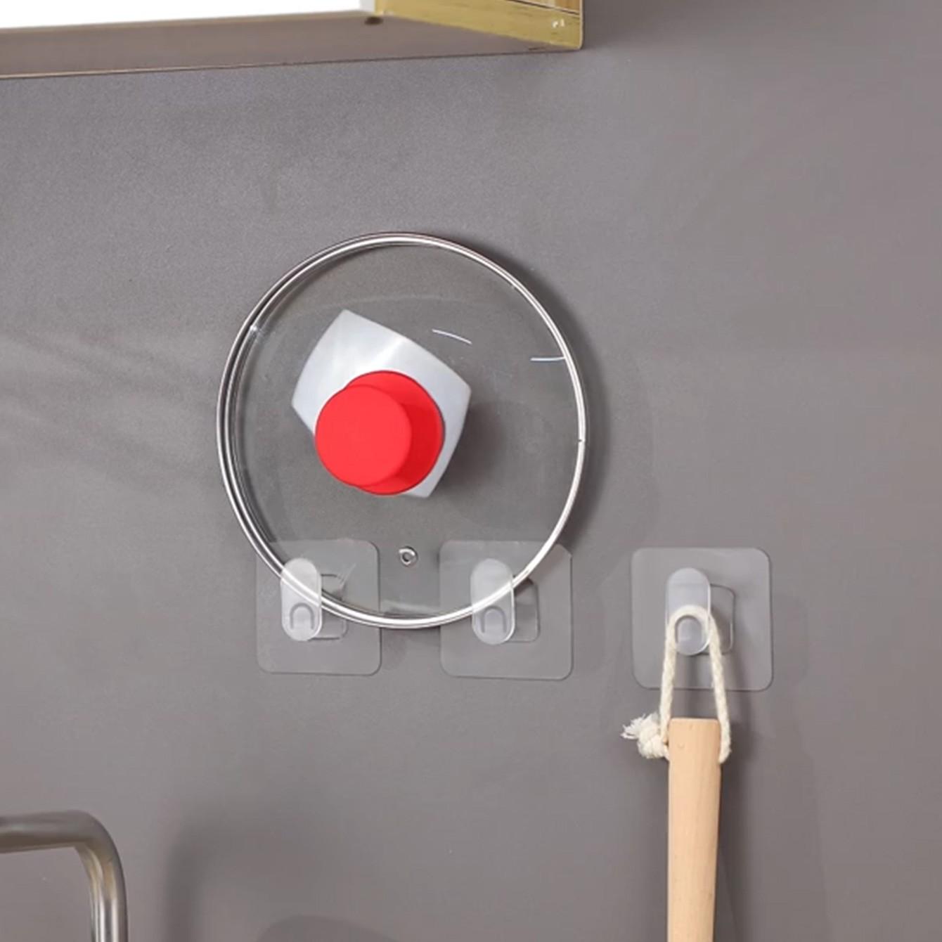 4pcs/10pcs/20pcs Large Thick Strong Adhesive Hooks, Bathroom Towel Hooks, Door Back Hooks, Waterproof Seamless Universal Hooks Durable