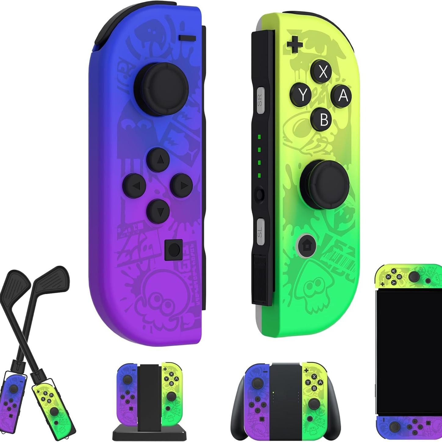 New Joycon Game Controller for Switch, Bluetooth-compatible Wireless Joystick with Trubo Function, Video Game Console Accessory