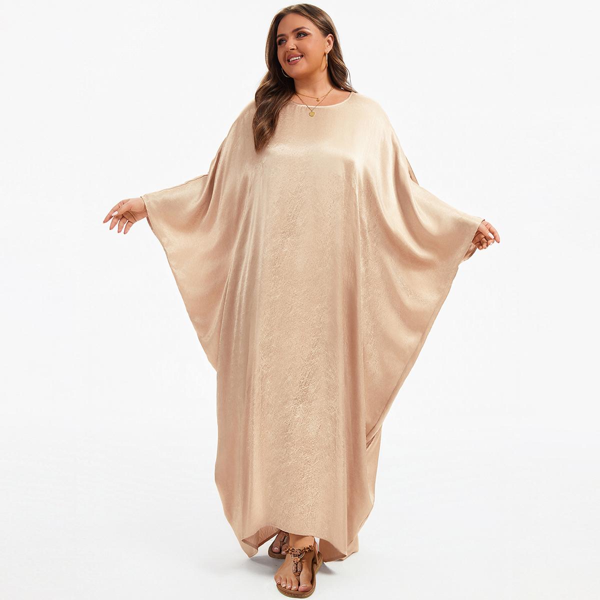 Bsubseach Women Plus Size Kaftan Dresses Moo Moos for Women Swimsuit Cover Up Swimwear Batwing Satin Caftan Beach Dress
