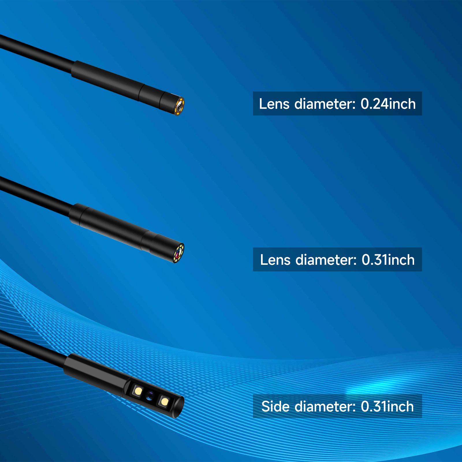 Borescope Triple Lens Sewer Inspection Camera with 32.8ft Semi-rigid Cable, 1080P HD Endoscope Camera with Light, IPS Screen Industrial Endoscope, IP67 Drain Camera Snake