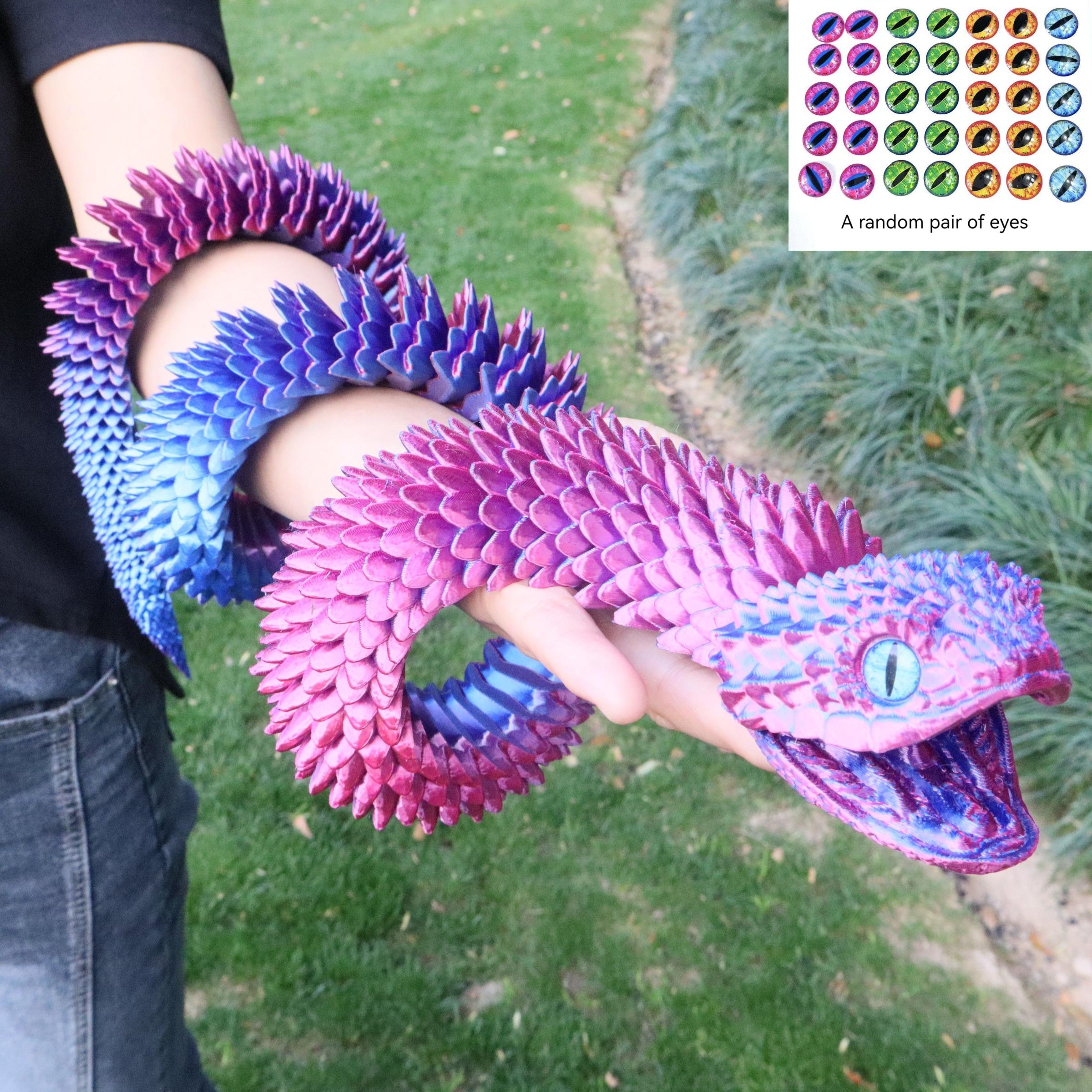 3D Printed Python Model 110cm/43.31inch, Creative Snake Decoration with Realistic Eyes, Home Decor, Creative Modern Decoration, Indoor Outdoor Use, Lifelike Design, Interior Decoration Accessories