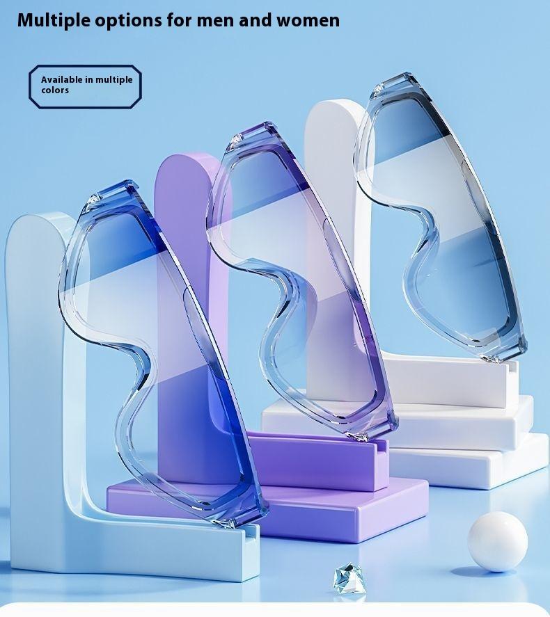 New Gradient Electroplated Swimming Goggles Large Frame HD Waterproof Anti Fog Unisex Adult Swim Glasses Set Comfort Fit UV Protection Wide Vision