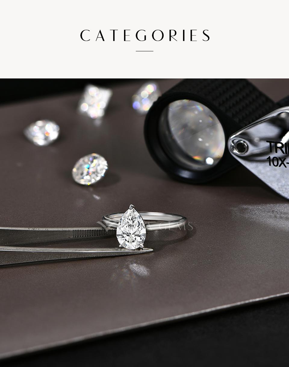 2.0CT Pear Cut Synthetic Moissanite ring Simple Style Anniversary EngagementGift Beauty Jewelry R148 SpringStatements