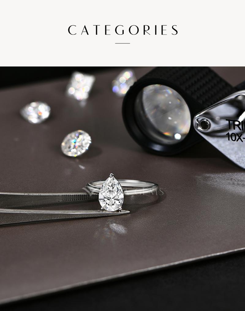 2.0CT Pear Cut Synthetic Moissanite ring Simple Style Anniversary EngagementGift Beauty Jewelry R148