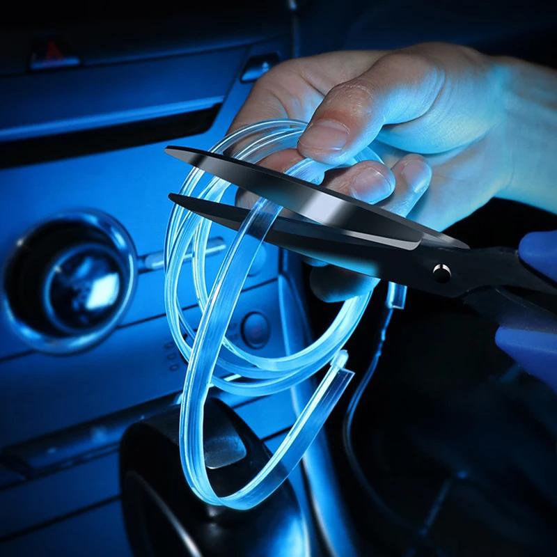 USB Powered Car Interior LED Light with Fuse Protection, Multiple Color Modes 5M Fiber Ambient Light, Car Interior Decorative Light, Create A Cool Ambiance In Your Car