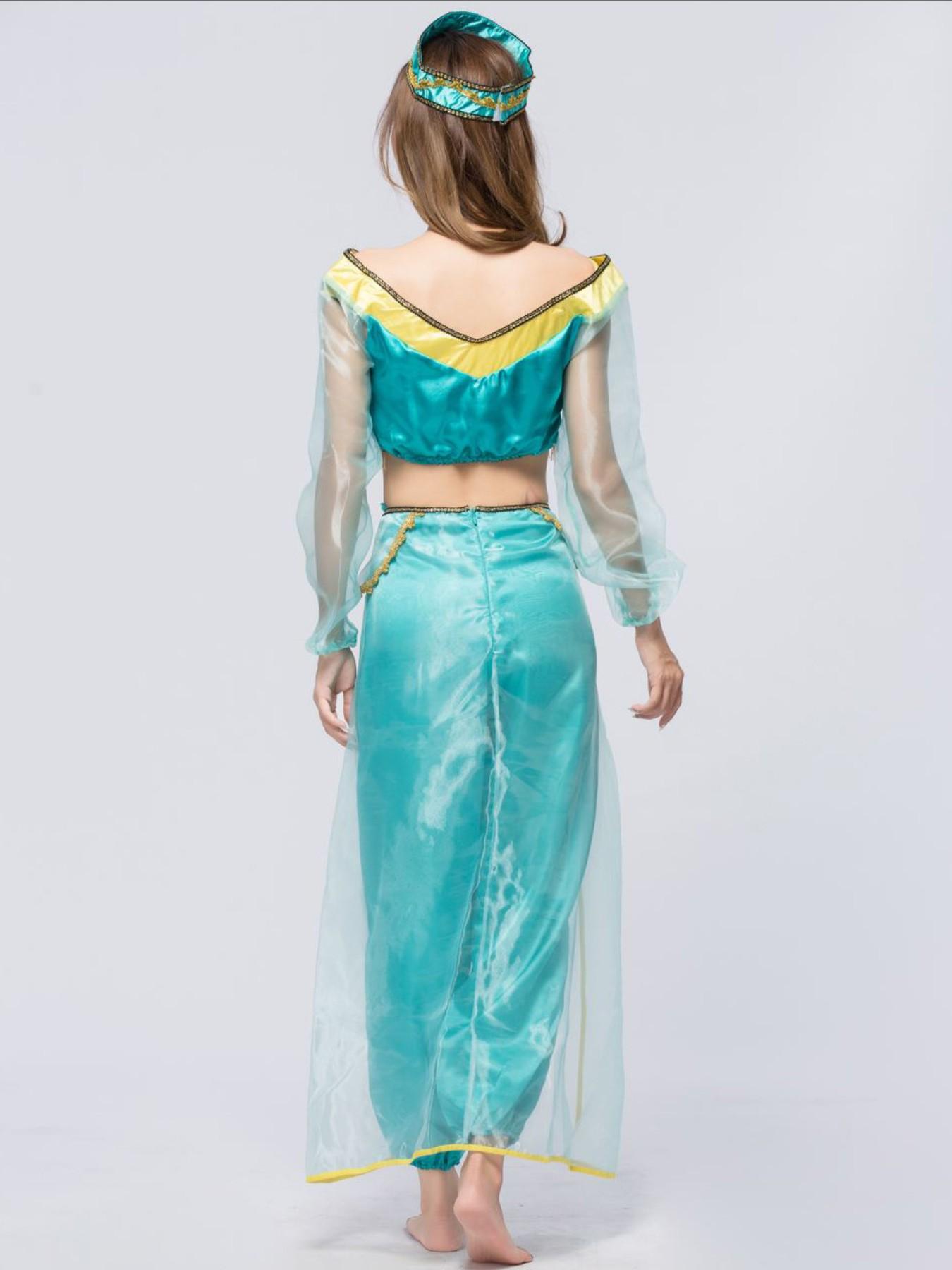 Aladdin Jasmine Princess Dress European and American Adult Cosplay Aladdin Role Play Stage Costume