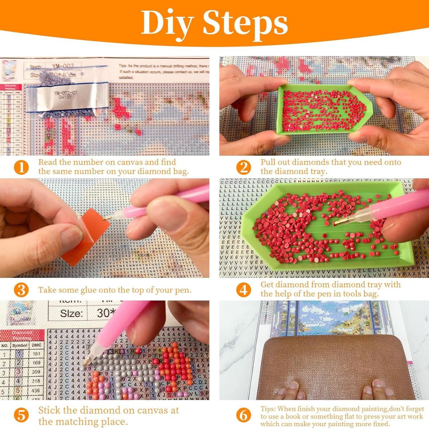 Adult 5D Diamond Painting Kit, Moonlight Waterfall DIY Full Round Drill Landscape, Home Wall Decor, 12x16 Inches, Includes Diamond Stickers