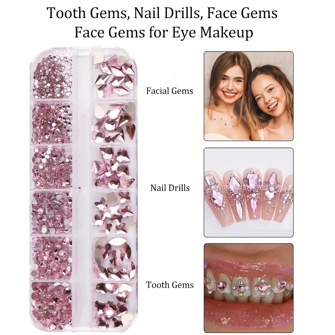 Multi-shape Crystal Nail Art Gemstones, 1 Box Glitter Nail Art Rhinestones, Nail Art Decoration for Women & Girls, Shining Rhinestone