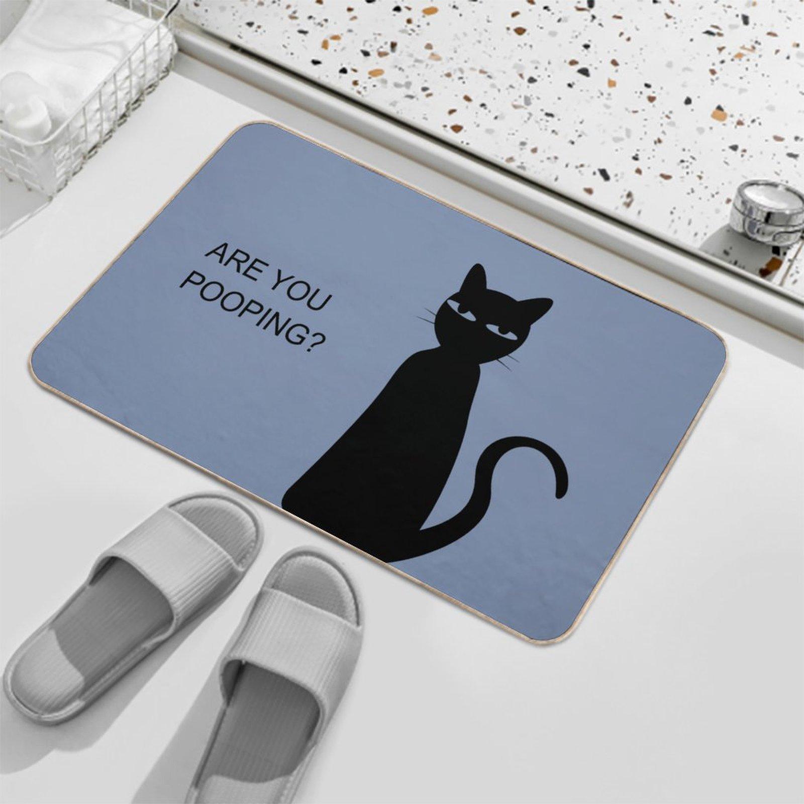 Quick-Dry Bath Mat "ARE YOU POOPING" Bathroom Mat-Ultra-Absorbent Thin Diatomite Bath Mat-Rubber Backing Non-Slip,Machine Washable and Mildew-Resistant Rug for Shower,Kitchen,Laundry Room, Easy Cleaning—15.7 x 23.6 in / 40 x 60 cm