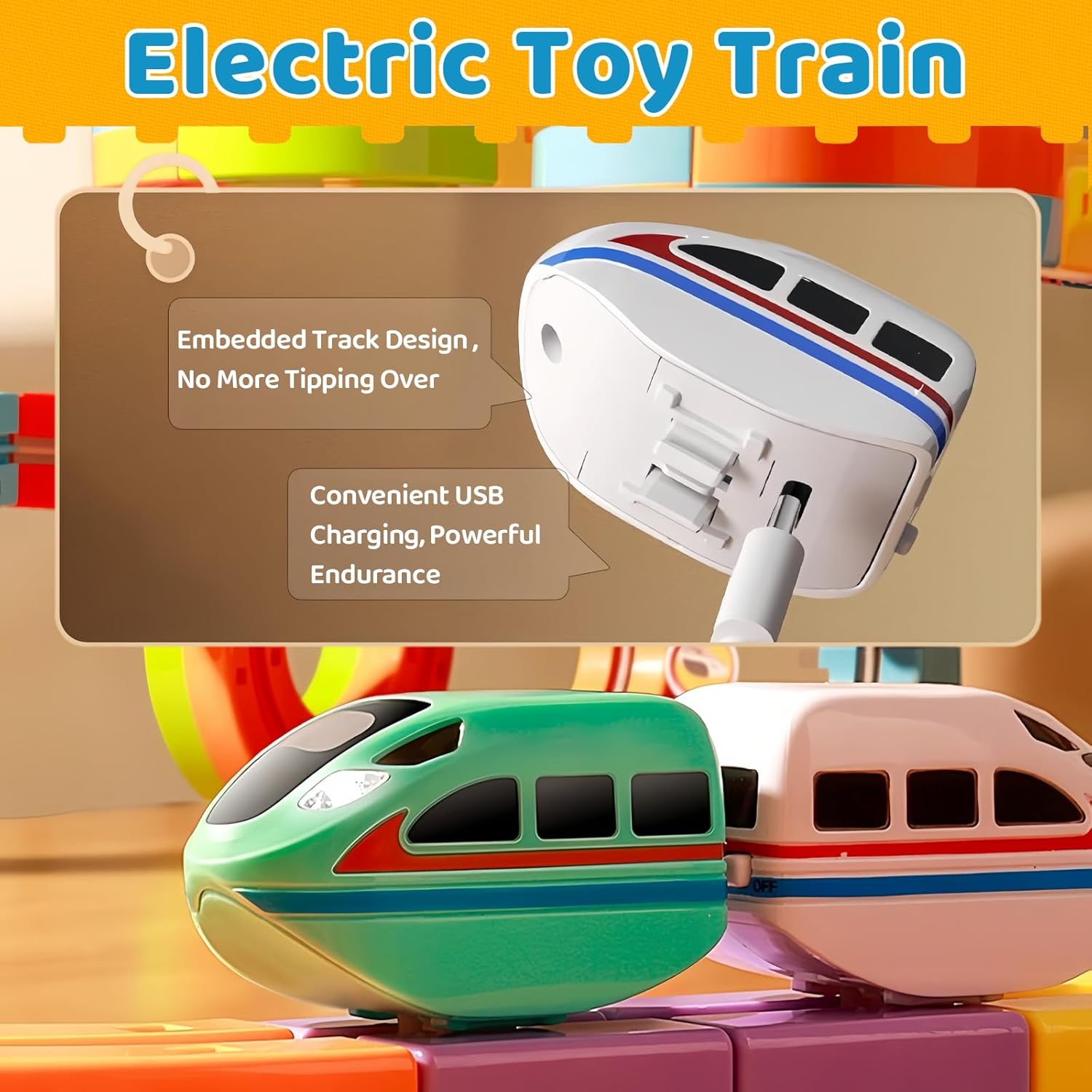 Electric Train Set, Flexible Bendable Track Toddler Train Tracks, Build Toy Train Tracks, Anti-Gravity 3D Embedded Layout, Stem Learning Gift