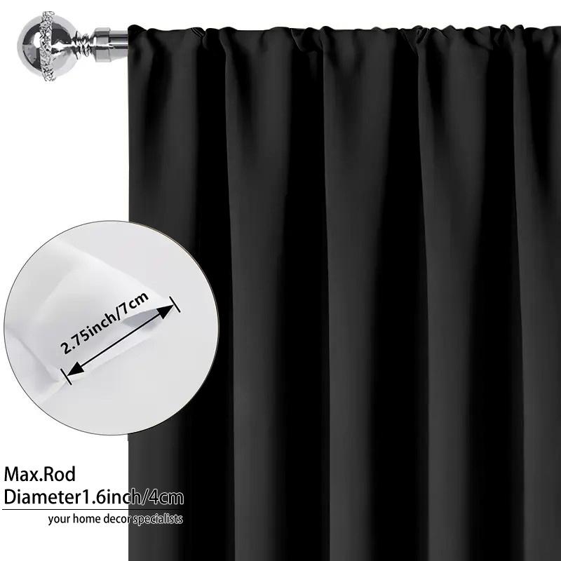 1 piece, solid color polyester material film lining, modern romantic style, 100% blackout curtains, darkening the interior, top pole hanging method, suitable for bedrooms, dining rooms, living rooms, kitchens
