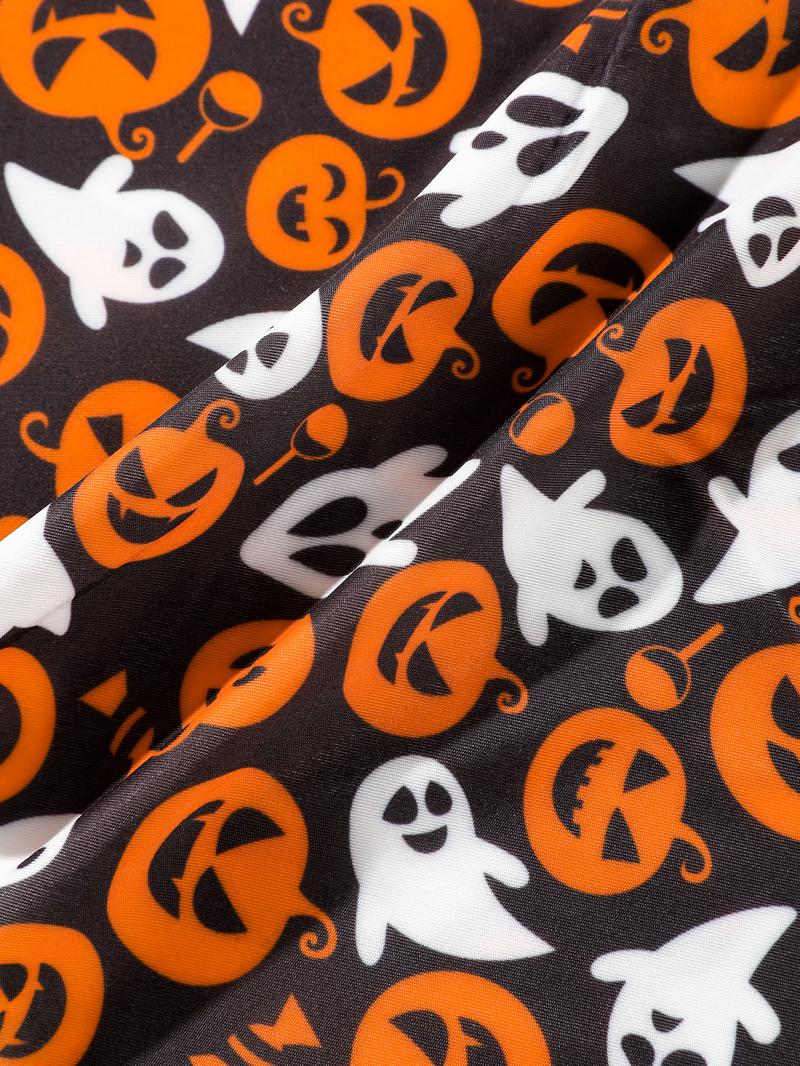 5/7/10 pieces set, Underwear sets, Halloween themed wavy edge women's panties with pumpkin skull all-over print triangle underwear, slim fit, comfortable, suitable for festivals and daily wear in all seasons