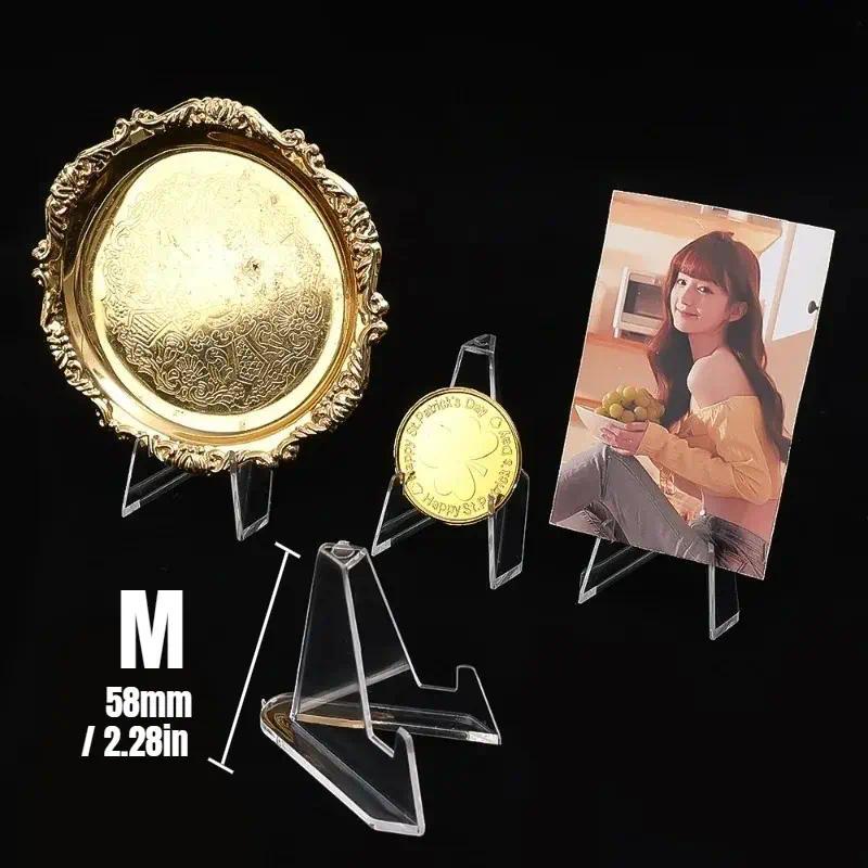 50pcsMini Clear Acrylic Photo Frame Display Stand Elegant Coin Display Stand suitable for baseball card sports trading card display stand Desk Accessories Coins Organizer