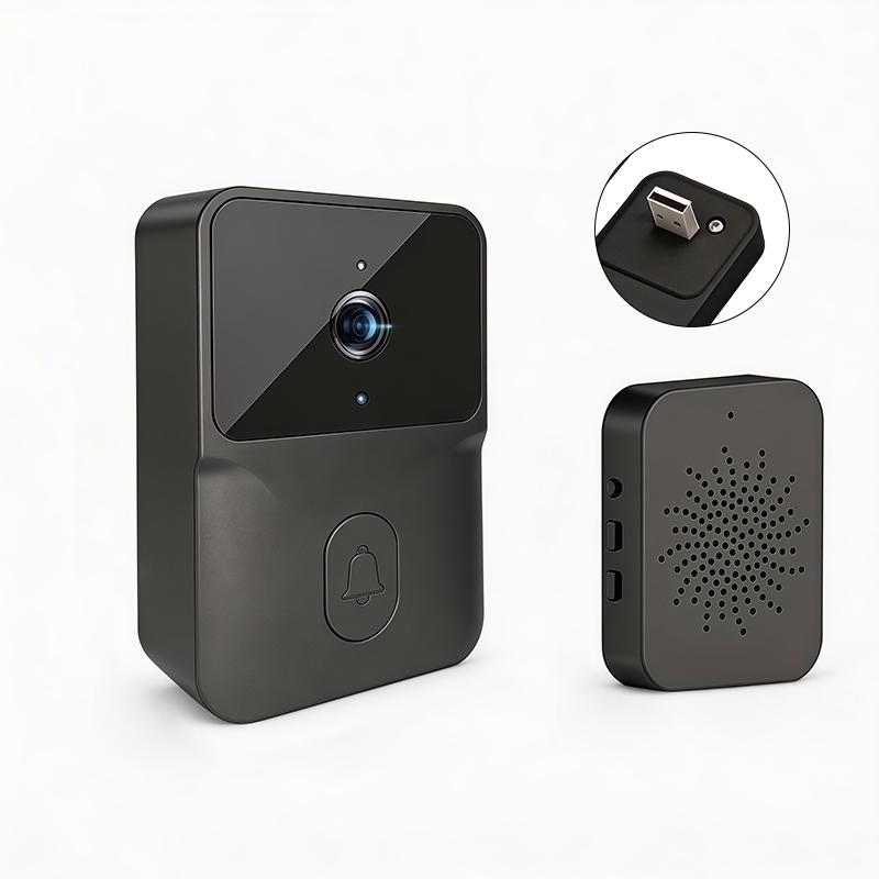 Mini 2.4g WiFi Doorbell with Camera, Smart Home Security Camera, Two-Way Voice, Remote Viewing, Night Vision, Rechargeable Battery