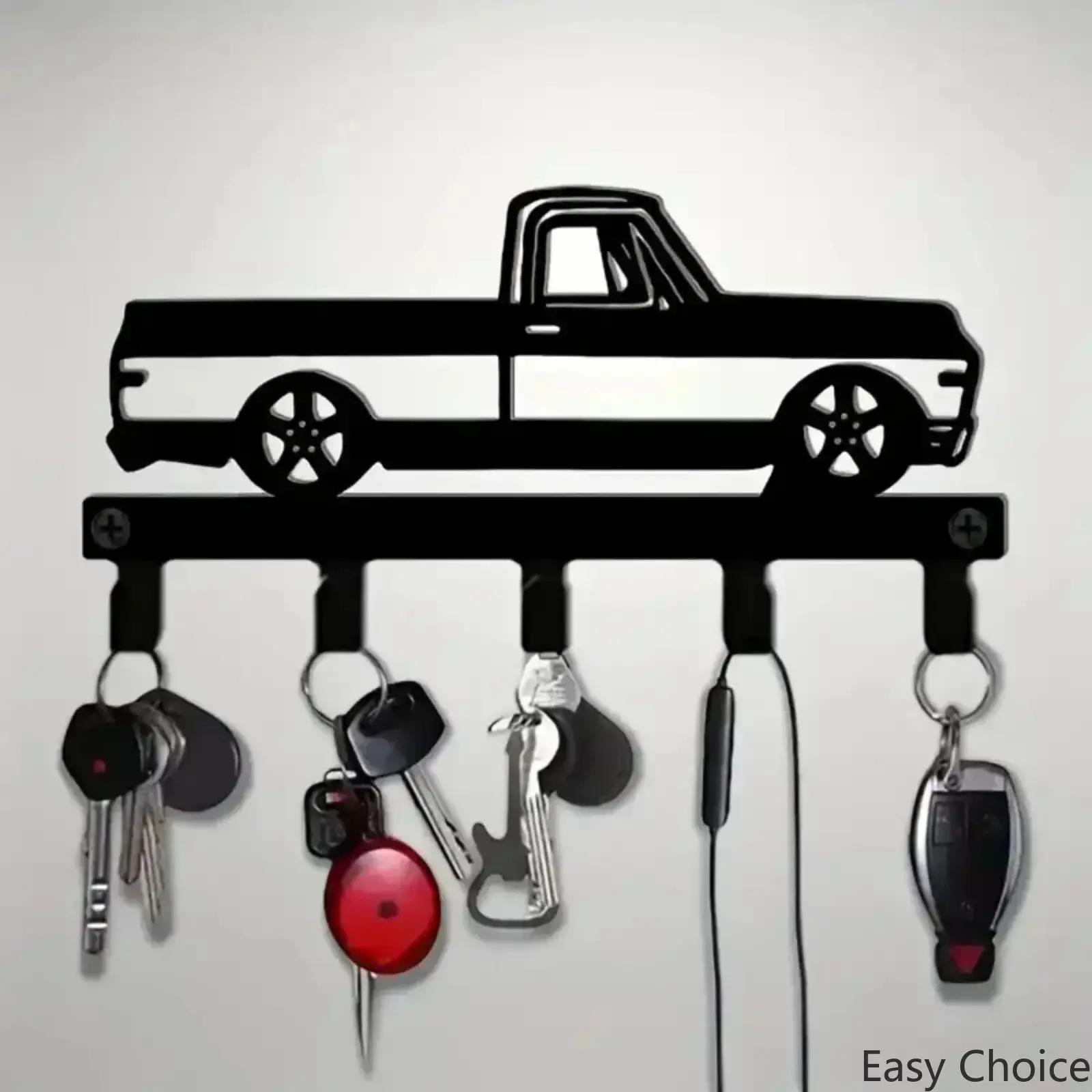 Wall Hook Organizer, Rustic Industrial Cast Iron Truck Decor - Heavy-Duty Wall Mount for Keys & Hats, Gift for Fans, Organiser, Bathroom, Storage Hook, Metal Organiser Hook