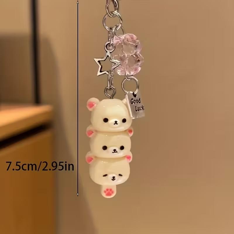 1 Piece Tanghulu Bear Super Cute Bear Mobile Phone Chain Charm & CCD Pendant, Ideal Gift for Friends, Perfect Choice for Valentine's Day to Give to Your Beloved