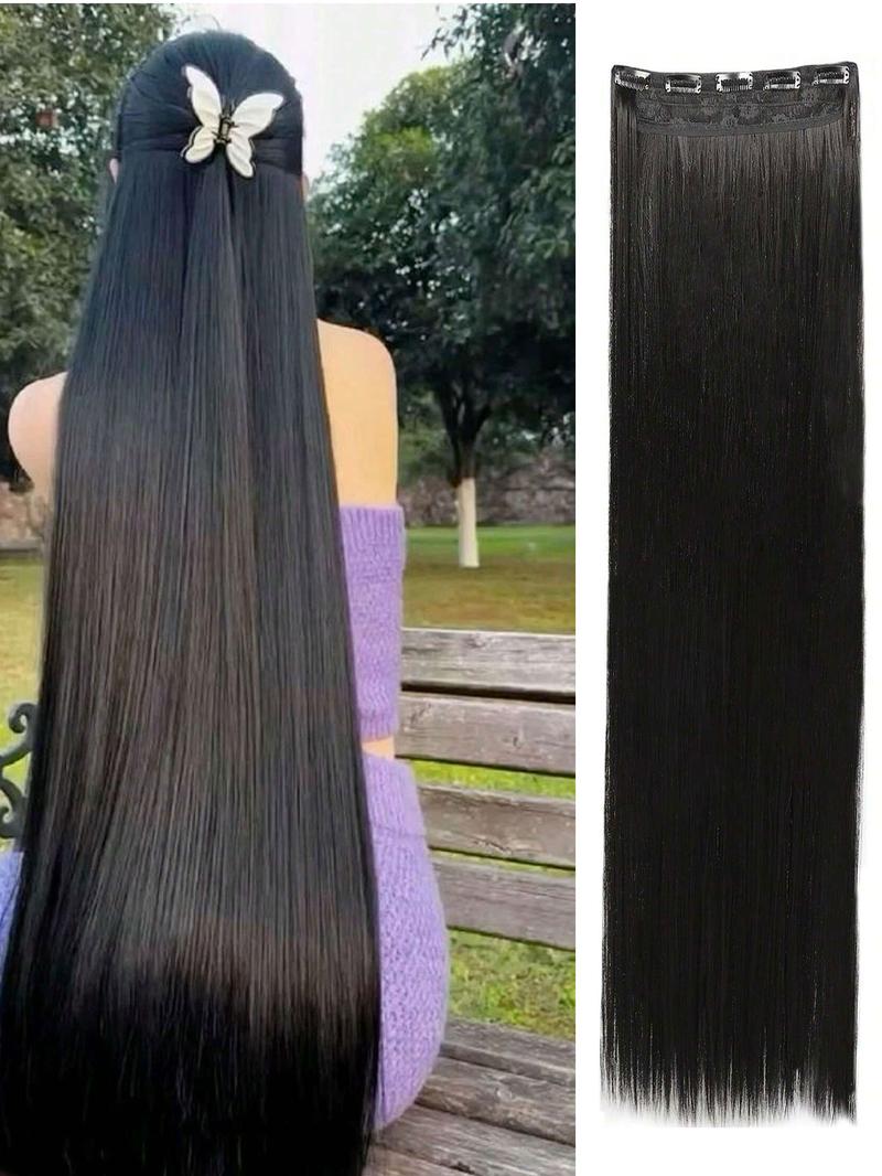 Super Long Straight Hair Extensions for Women, 30 Inch Clip-In Hairpieces, Invisible Instant Styling, Perfect for Cosplay and Daily Use